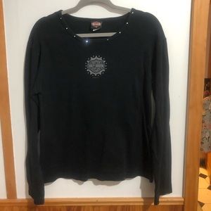 Harley Davidson Woman’s Black Long Sleeve 100% Cotton Shirt